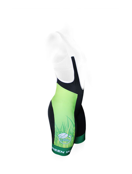 BIB SHORT GREEN WOMEN RECYCLED — view 3