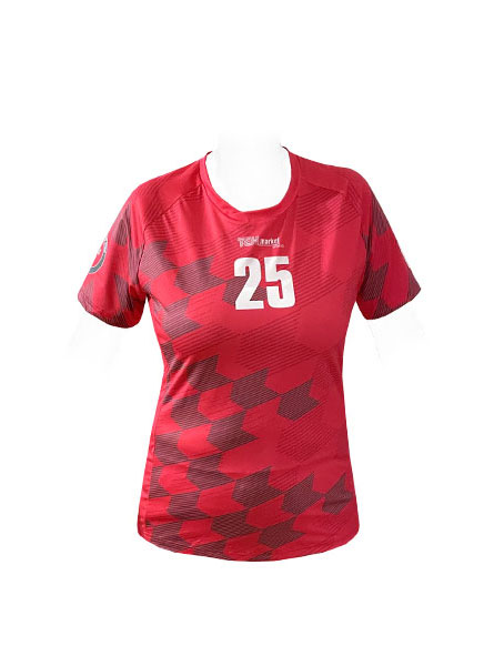 SS JERSEY HANDBALL ROUND COLLAR WOMEN — custom short sleeve by Cindra Enterprises