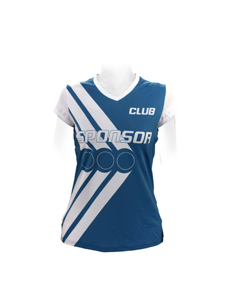 SS JERSEY TENNIS V-COLLAR WOMEN — custom short sleeve by Cindra Enterprises